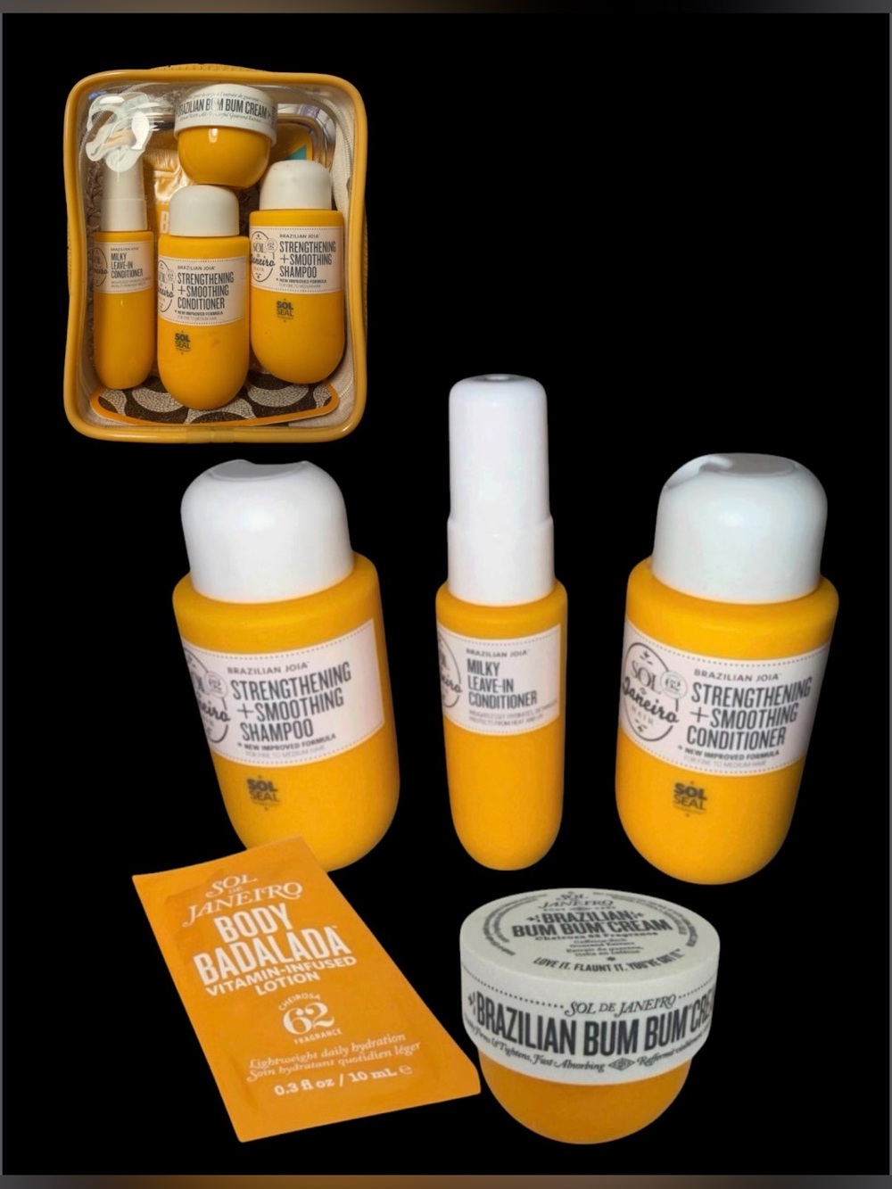 Sol De Janeiro Brazilian Joia Shamp, Condit, Leave-in, Cream & Badalada Gift Set